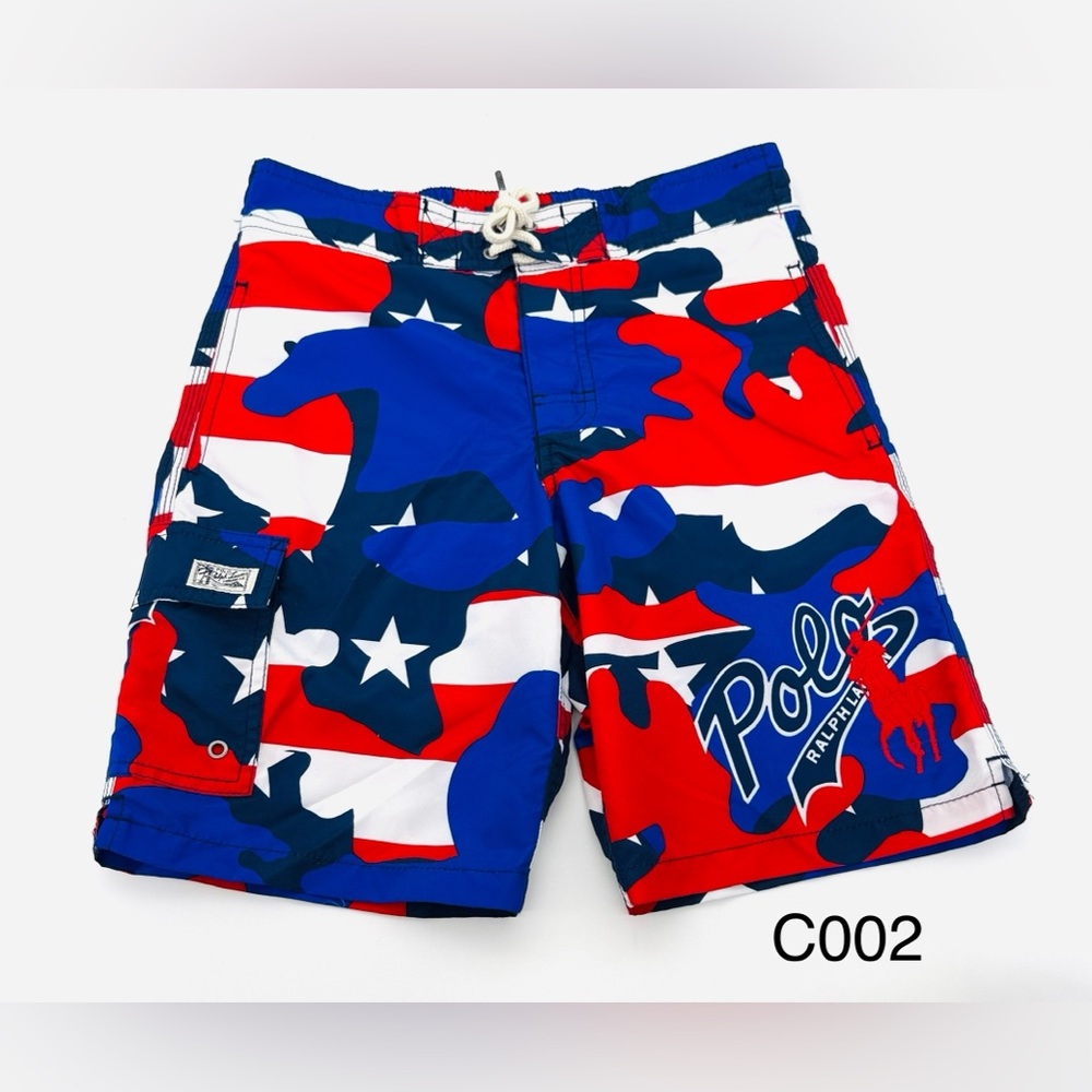 NEW Polo Ralph Lauren Men Boy Americana USA Summer Shorts Swim Trunk Small S/P